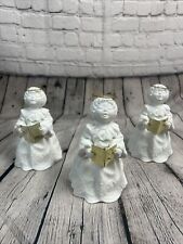 Department 56 Winter Silhouette Caroling Angel White Bisque Porcelain Halo Book picture