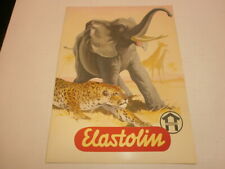 Old Hausser Elastolin Adv Advertising Poster with Animals Elephant Leopard picture