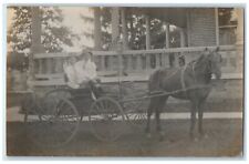 c1910's Small Pony Birthday Party Wagon RPPC Photo Unposted Antique Postcard picture