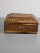 quality 1900's antique handmade inlaid marquetry wood jewelry box vanity mirror picture
