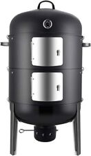 Charcoal BBQ Smoker Grill - 20 Inch Vertical Smoker for Outdoor Cooking Grilling picture