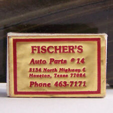 Rare Vintage Matchbook S3 Fischer's Auto Parts #14 Houston Texas North Highway picture