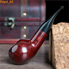 Smooth Freehand Pipe Handmade Briar Tobacco Pipe 9mm Filter Stem Wooden Pipe picture