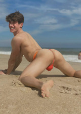 Shirtless Male Muscular Bare Foot Thong Beach Jock Hunk Beefcake PHOTO 4X6 E16 picture