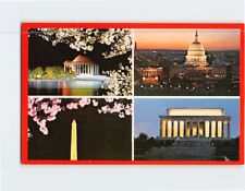 Postcard Washington Landmarks at Night Washington DC USA picture