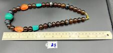 Antique Amber Agate Turquoise Beads Necklace picture