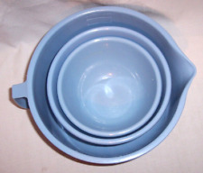 3 PC Vintage 60s Shamrock Neatway Blue Swirl 2.5 Qt 10 Cup Measuring Mixing Bowl picture
