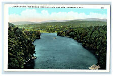c1930s Bridge Showing French King Rock, Greenfield, Massachusetts MA Postcard picture