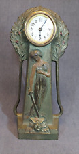 Unique Art Nouveau Style Cast Iron Mantel Clock picture