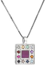 Nano Sim Old Bible Silver Pendant 12 Avnei Hoshen Inlaid with 1 Diamond picture