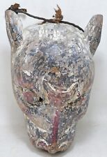 Antique Wooden Tribal Wolf Mask Original Old Very Fine Hand Carved Painted picture