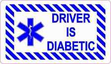 3.5x2 Driver Is Diabetic Sticker Medical Alert Vehicle Sign Decal Car Stickers picture