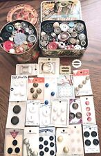 VINTAGE & MIX BUTTONS LOT Card sets MOP CELLULOID Pearl RHINESTONE MIRROR BACK  picture