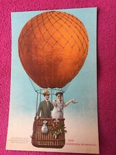 vintage POSTCARD giant CALIFORNIA HONEYMOON exaggerated ORANGE hot air balloon picture