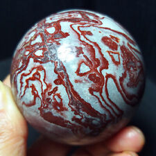 TOP308G 61mm Natural Polished Mexico Red Stripes Agate Crystal Sphere Ball A1809 picture