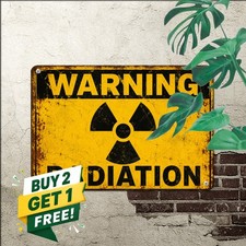 Radiation Danger Warning Metal Sign Hazardous Material Industrial Tin Plaque picture