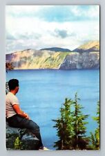 Crater Lake OR-Oregon, Scenic View Vintage Souvenir Postcard picture