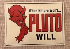 Vintage Pluto Water French Lick Indiana Metal Sign Rare Embossed picture