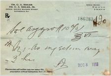 Hood's Drug Store Filled Prescription Pharmacy Script Handwritten 1918 picture
