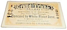 1881 GRAND TRUNK RAILWAY TICKET CONCORD TO WHITE RIVER JUNCTION CONCORD RAILROAD picture