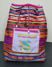Strappy Tribal Cayman Islands Cinch Bag Baja Backpack Long Straps Fish Colorful picture