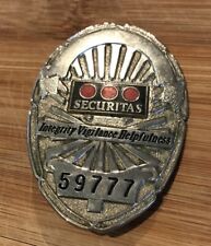 Vintage Securitas Security Officer Smith Warren USA Badge #59777 Obsolete picture