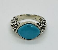 Vintage Sterling Silver Stabilized Turquoise Cabochon Ring picture