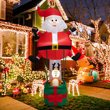 8 FT Inflatable Santa Claus & Reindeer Giant Hot Air Balloon with LED Lights picture