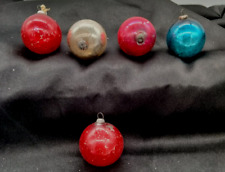 Set of 5 Vintage Ornaments 1.5 in Diameter Multicolored READ DESCRIPTION picture