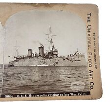 1898 Stereoview, USS Minneapolis Cruiser C-13/CA-17. Getting on her War Paint picture