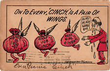 1907 Comic Artist P Gordon CINCH Money Job Girl Humor Postcard picture