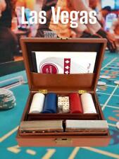 Vintage Poker Box - Chips - Dice - Dutch Masters Cigars Cards w/ Tip Out Holder picture