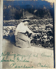 c1915 RARE Photograph Woman Helping Herself At Busch Sunken Garden Pasadena CA picture
