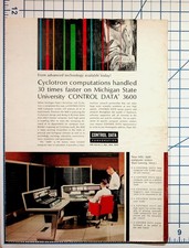 Vintage 1960s Control Data 3600 Computer Michigan State Ad Ephemera picture