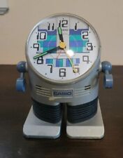CASIO Robot Jumper Alarm Clock AC-100 Blue Vintage Japan *Cracked Face* FPOR picture