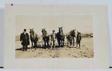 RPPC Farmers & Aristocrat Man Horse Drawn Plows Real Photo c1910 Postcard L4 picture