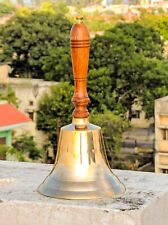 Solid Brass Large Hand bell School Bell Farm Bell Collectable Christmas Gift Bel picture
