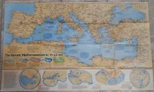 Vintage Map of The Mediterranean 800 BC To AD 1500/Mediterranean Sea Floor picture