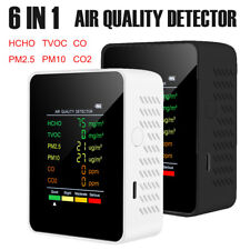 6in1 Air Quality Monitor CO PM2.5 TVOC HCHO Detector Carbon Dioxide Exceed Alarm picture