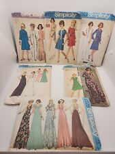 Vtg Lot of 6 1970s Simplicity Womens Boho Hippie Dress Patterns picture
