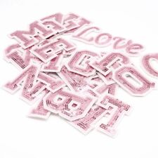 Pink Letter Sequin Patch Patches Iron-On / Sew-On Clothes Alphabet Embroidery picture