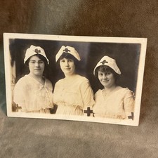 WWI Era influenza pandemic 1918 Women In Nurse Uniform Costume RPPC Postcard picture