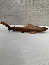 VINTAGE Hand Carved Wooden Shark 14” picture