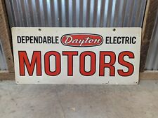 Vintage Dayton Electric Motors Double Sided metal Sign Garage Shop Gas Station  picture