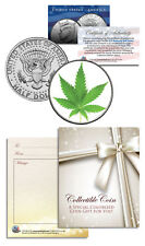 MARIJUANA POT LEAF Collectible JFK Kennedy Half Dollar U.S. Colorized Coin GIFT picture