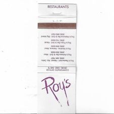 Roy's Restaurant Matchbook Cover Hawaii Oahu Maui Vintage Travel picture