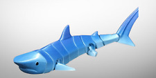 3D Printed Flexi Tiger Shark - Fun to Play - Blue picture