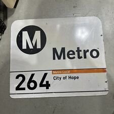 Los Angeles LA metro Bus Sign Rare Street SIGN TRANSIT 14x18” City Of Hope picture