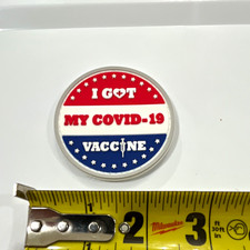 I GOT MY COVID-19 VACCINE Red White Blue Round Pinback Button picture