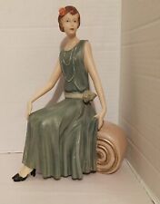 Flapper Seated Elegant 1920s Woman Figurine picture
